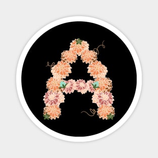 Letter A Floral Magnet